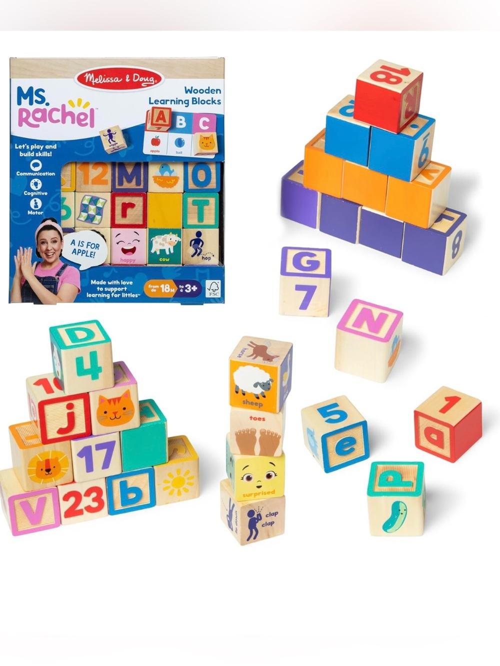 Ms. Rachel Wooden Learning Blocks